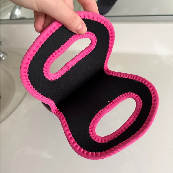 Wine Tote Koozie Black Purple Pink with Rhinestone Design - Picture 5 of 5